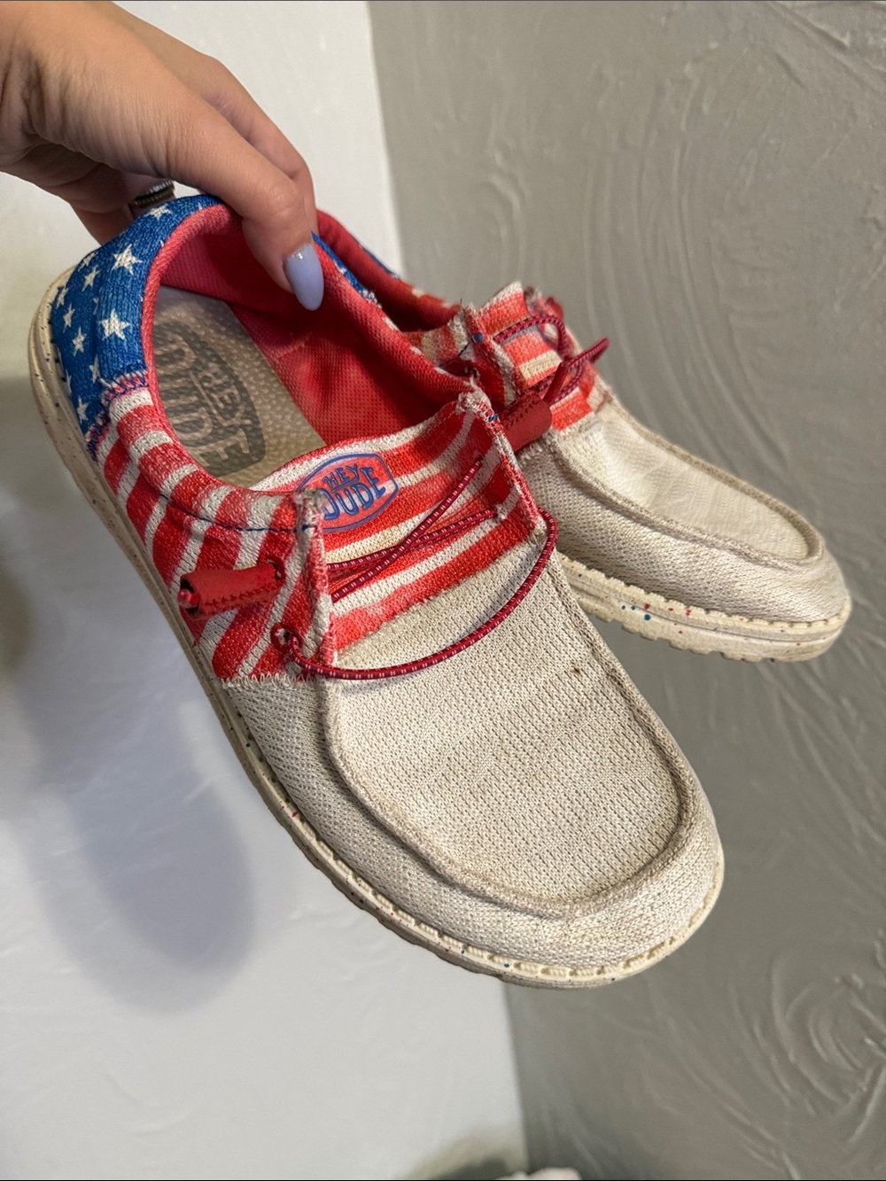 American flag Hey Dude shoes